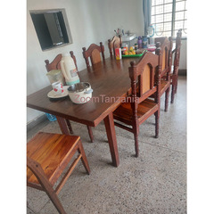 Long dining table with 6 chairs for sale - 2