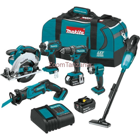 Makita 18v Cordless Combo Tool Kit 6 Tools Drill Impact Saw Vacuum Light Set