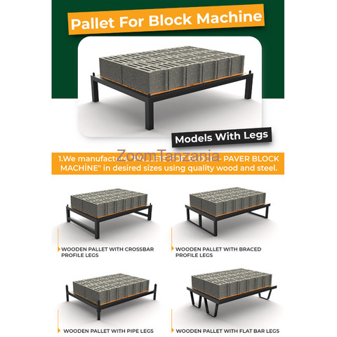 WOODEN PALLET FOR CONCRETE BLOCK MACHINES - 1/4