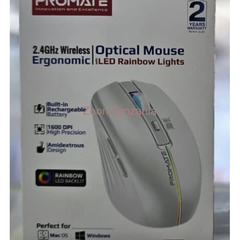 Promate Kitt Wireless Mouse with Rainbow LED Lights