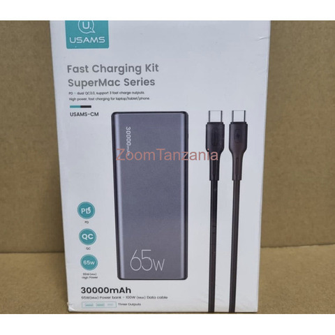 USAMS Model US-CD165 65w Powerbank 30,000mAh with 100w c2c cable