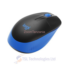 Logitech Mouse Full Size (M 190) - CHARCOAL/MID GREY/BLUE - 1