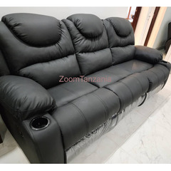 Full leather sofa set, 3+2+1. - 1