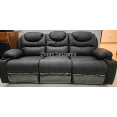 Full leather sofa set, 3+2+1. - 2