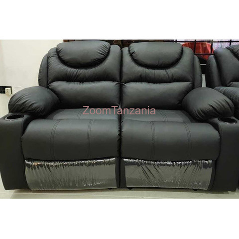 Full leather sofa set, 3+2+1. - 3/4