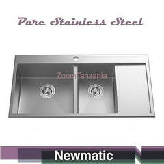 Newmatic Double H100 Handcrafted Kitchen Sink Stainless Steel Sink Double Bowl Sink