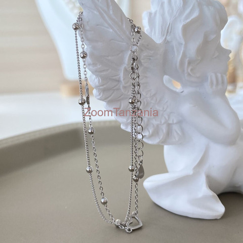 S925 Silver Heart Double Layer Bracelet - 1/4