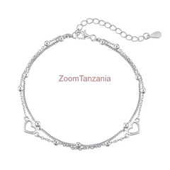 S925 Silver Heart Double Layer Bracelet - 4