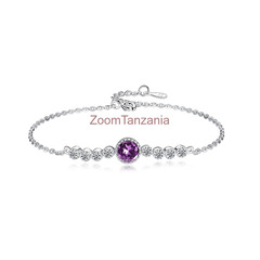 S925 Purple Zirconia Diamond Bracelet